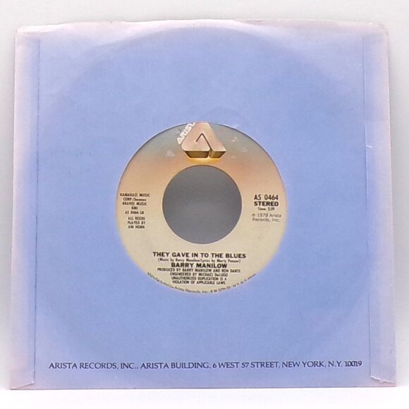 Ships/They Gave Into The Blues by Barry Manilow 45 - Picture 2 of 6